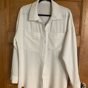 Oversized white dress shirt